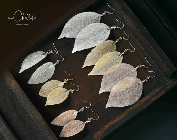 Rose Gold-plated Sterling Silver Leaf Ball Post Drop Earrings Rose Gold-plated Sterling Silver Leaf Ball Post Drop Earrings