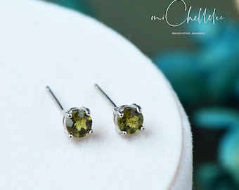 Green Tourmaline Earrings | Etsy