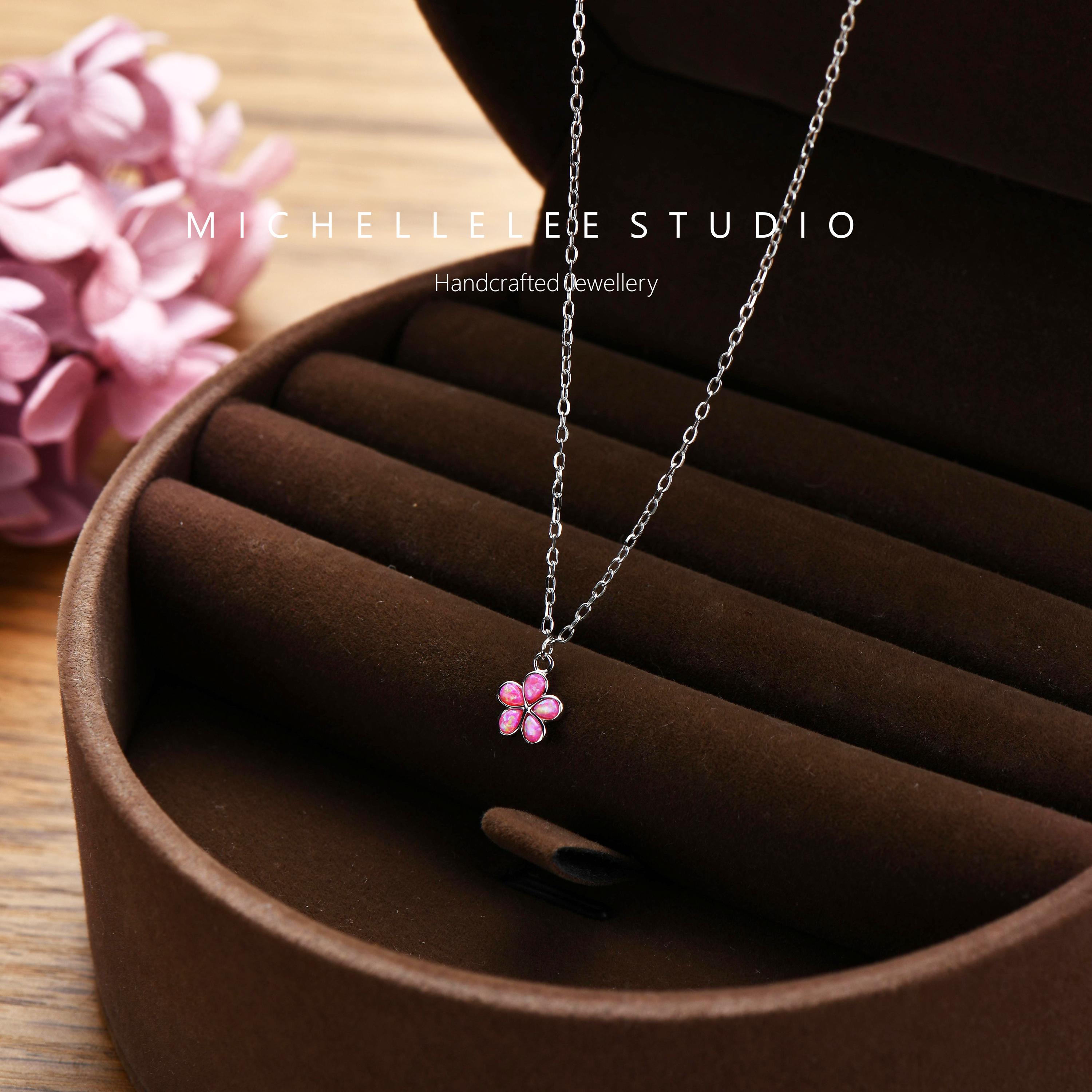 Collier En Argent Avec Opale De Feu Rose Triplet 25x17 Mm Et Topaze Rose - Neuf Sans Emballage - Pendante Unique