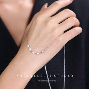 White Opal Necklace, Multi Shaped Opal Bead Necklace, Fire Opal Necklace image 1