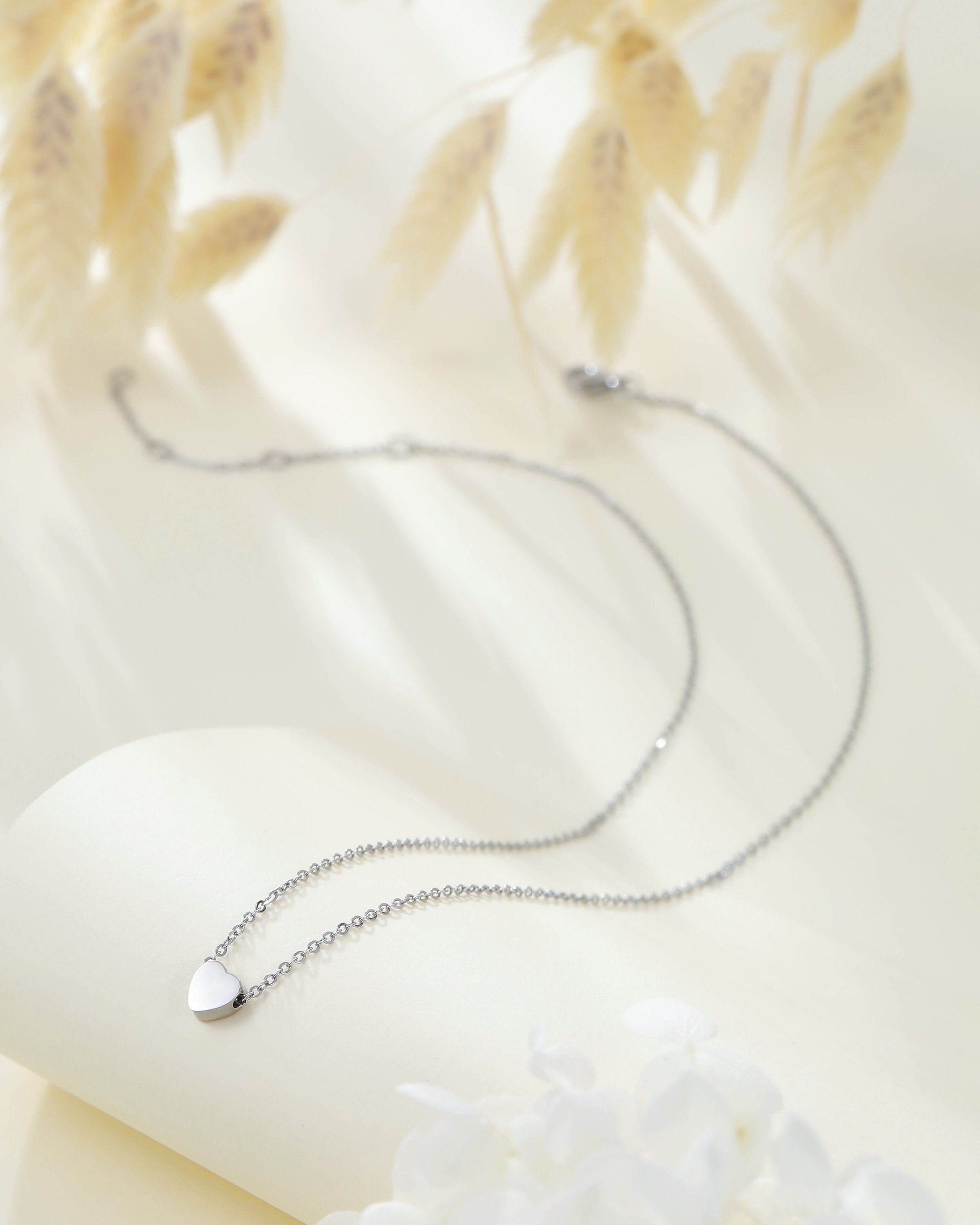 Collana Lunga A Doppio Strato Con Ciondolo Cuore In Acciaio Inossidabile E Cristallo – Gioiello Moda Donna – Catena 41/46 Cm - 2