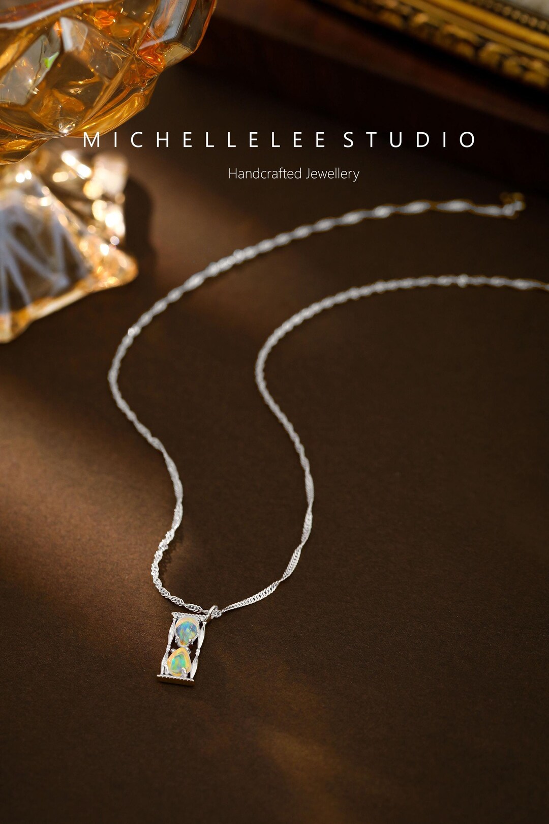 Gioielli Nautici Donna Argento 925 Collana Con Pendente Razza In Argento Sterling – Opale Blu Sintetico, Catena 18 Pollici, Regalo Donna Gioielli Tema Marino Donna