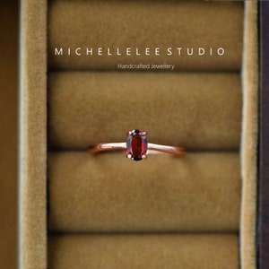 Sterling Silver Garnet Adjustable Ring, Deep Red Gemstone Ring, Adjustable Sterling Silver Ring, January Birthstone