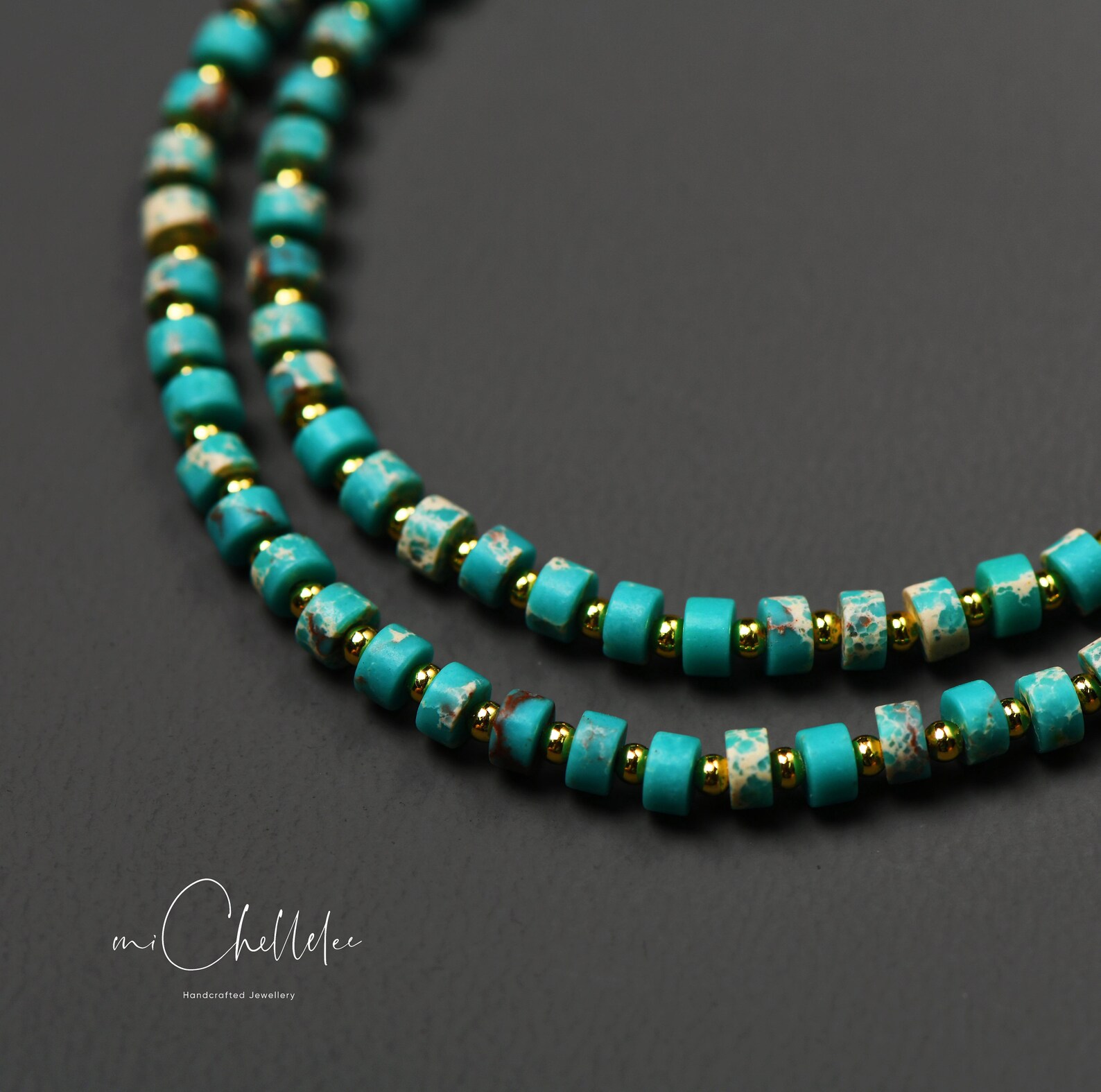Shielded Lime Greeen Turquoise and Sterling SIlver Necklace