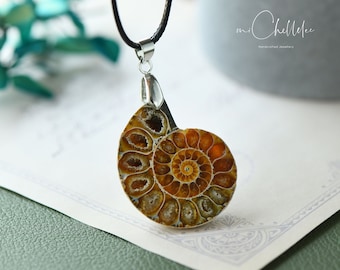 Fossil Ammonite Pendant 40x30mm 1pc #ID-1654 Fossil Ammonite Pendant 40x30mm 1pc #ID-1654