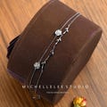 Rose and Leaf 925 Sterling Silver Anklet, Tree Leaves Anklet, Flower Anklet