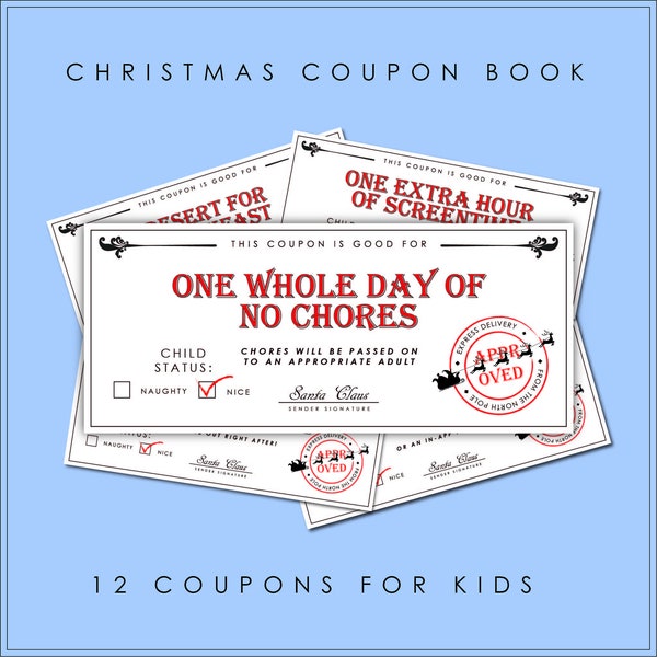 Kids Coupon Book Fun Gift Kids Christmas Voucher Stocking Stuffer Reward Gifts for Children Coupon Ticket Holiday Birthday Gifts under 20