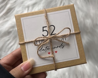 52 tarjetas de citas, un año de citas, tarjetas para raspar, ideas para citas románticas, ideas para citas nocturnas, regalo para el día de San Valentín