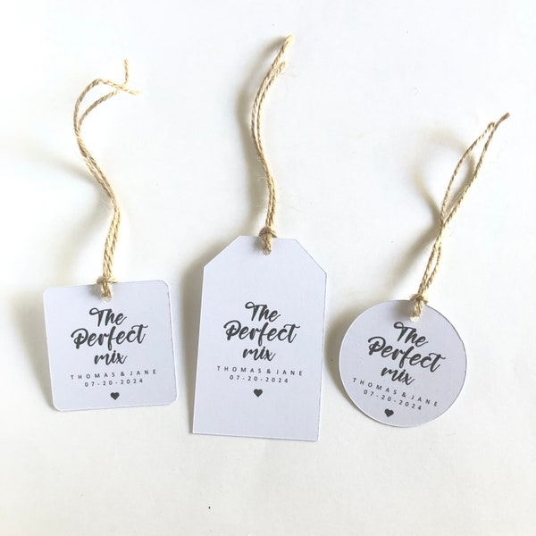 The Perfect Mix gift tag Wedding favor gift tag personalized gift tag custom gift tag bridal shower gift tag minimalist gift tag Thank you