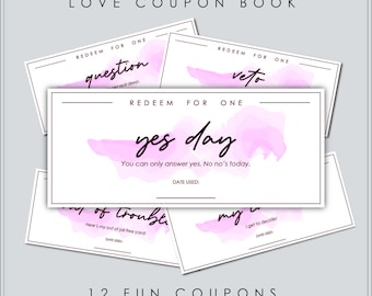 Romantic Love Coupon Book gifts for Him Boyfriend Girlfriend husband Birthday wedding anniversary valentine's day gift date ideas under 20