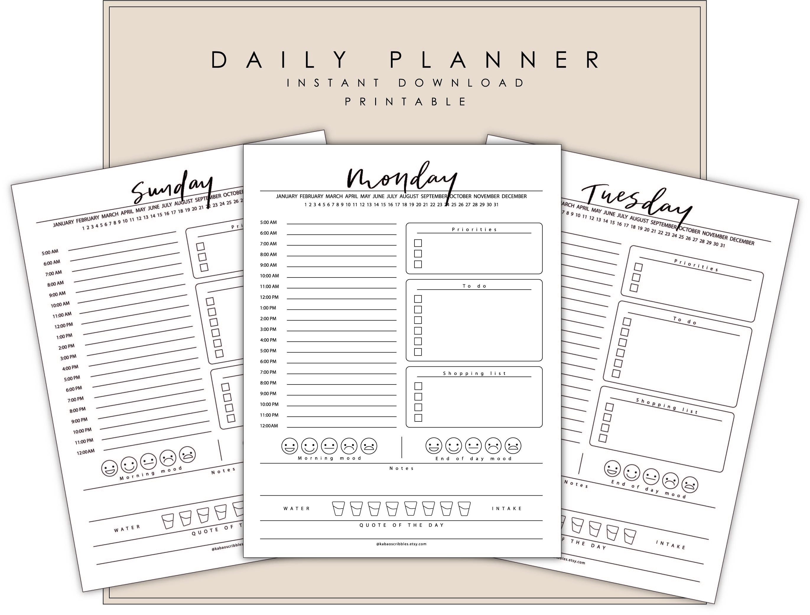 7 day weekly planner printable pdf - Lasispa
