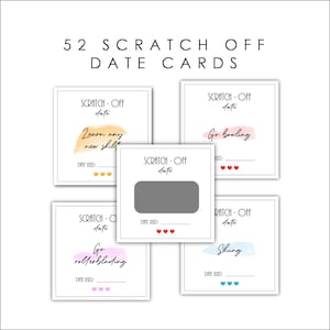 52 cartes de rendez-vous par an, des idées de rendez-vous romantiques à gratter, des cadeaux pour elle, des cadeaux pour lui, des idées de cartes pour un rendez-vous galant, un cadeau de Saint-Valentin pour elle