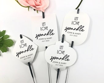 Wedding Sparkler Tags Wedding Favor Tag laat liefde schitteren sterretje uitzending vonken vliegen grand exit vuurwerk vierde juli j4 juli 4 juli4