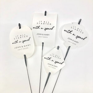 Wedding Sparkler Tags Wedding Favor Tag It all started with spark sparkler sendoff let sparks fly fireworks fourth of july j4 july 4th july4 image 1