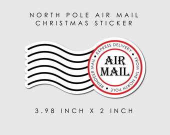 Christmas Stickers Air Mail Express Delivery North Pole Stickers Reindeer Stickers Santa Stickers Packaging Stickers Envelope Seals Postage