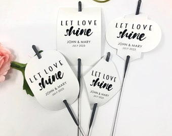 Wedding Sparkler Tags Wedding Favor Tag let love shine sparkler sendoff let sparks fly grand exit fireworks fourth of july j4 july 4th july4