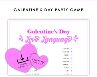 Galentine's Day Love Language Game Digital Download Print Printable Party Games for adults Valentine's Day Fun Icebreaker Game Trivia PDF