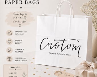 Custom Gift Bags Personalized Wedding gift Bridesmaid gift Groomsmen gift Bridal Shower bachelorette extra large gift bag Christmas gift bag