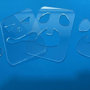 Halloween Lantern Router Templates 1/4&quot; thick made from Cast Acrylic | For Halloween Jack-O-Lanterns | To Make Lanterns without CNC or Laser