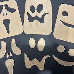 3 Pack Halloween Lantern Router Templates made from 1/4&quot; Cast Acrylic Halloween Jack-O-Lanterns | To Make Lanterns without CNC or Laser