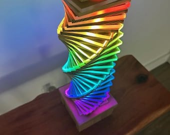 Led Tower Lamp, Desk lamp, Table lamp, Spiral Tower lamp, wooden remote pc lamp,  acrylic led lightning, Music sync lighting