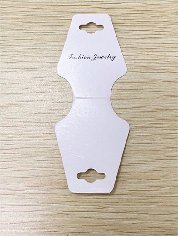 E 50pcs DIY Blank Jewelry Cardboard Paper Necklace Bracelet Chain Display Card Tag Holder Hanging Card WHITE