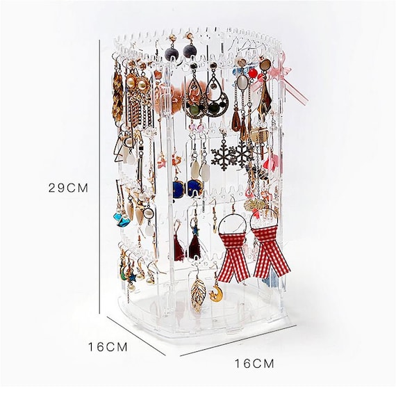 Acrylic 360 Rotating Earring Display Stands and Jewelry Displays for Selling  156 Holes and 160 Grooves for Earring and Necklace Organizer - China Makeup  Case and Acrylic Case price