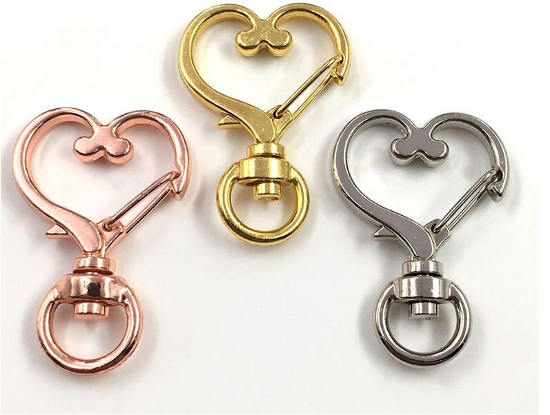 5X Heart Clasp Ring DIY Keyring Key Chain Key Tag Findings Etsy
