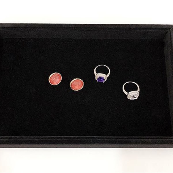 S Jewelry Earrings Stud / Ring / Pendant Organiser Velvet Tray Display Case (blank, No insert or slot)