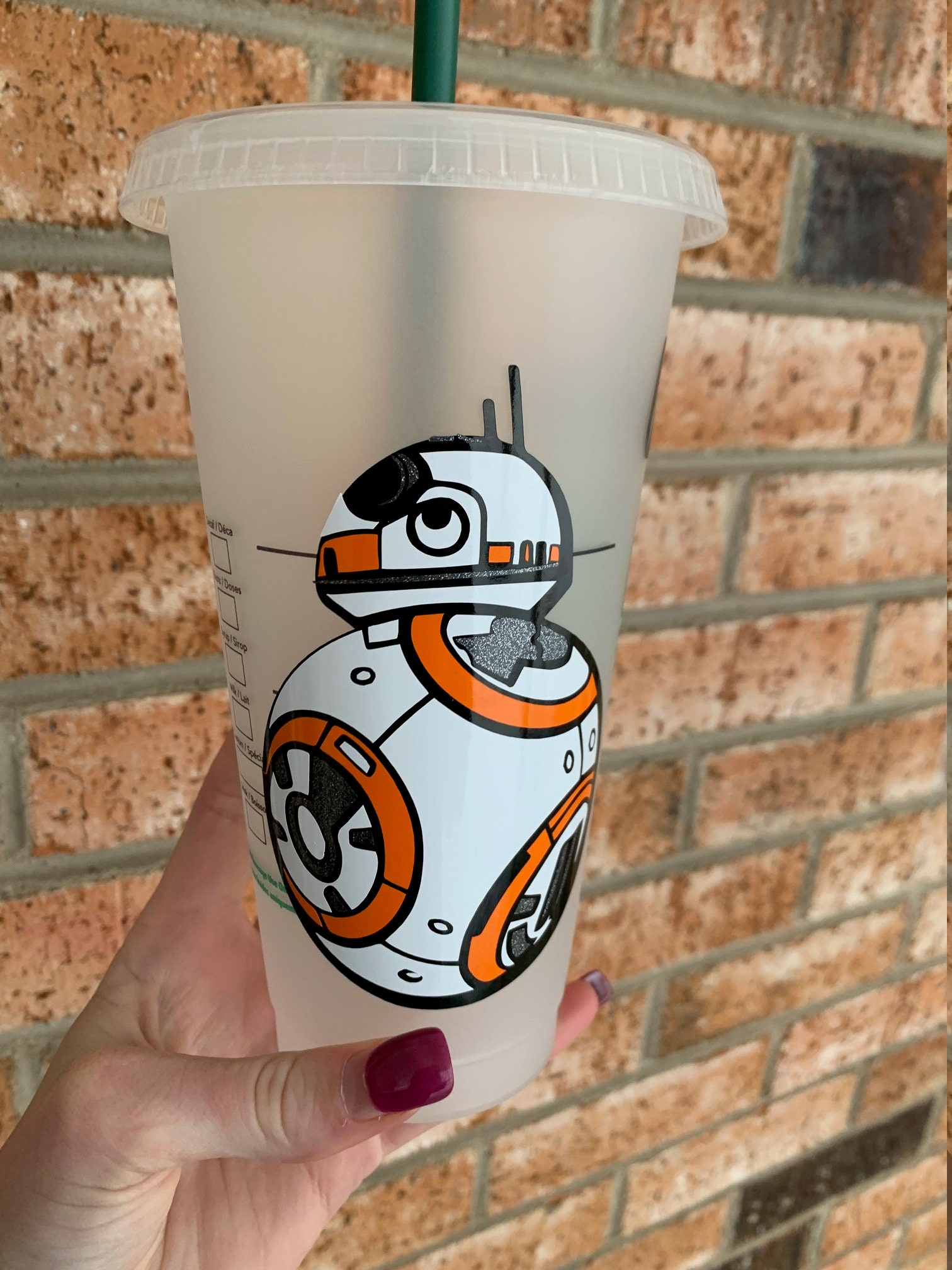 Disney Inspired Star Wars BB8 Personalized Starbucks Venti Reusable Cold Cup
