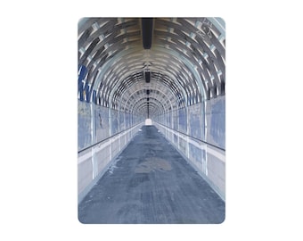Placa de metal futurista com túnel de vidro | Decoração arquitetônica para parede de corredor