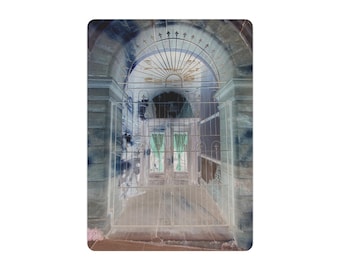 Placa de metal vintage com arco de entrada | Decoração rústica para parede de hall de entrada