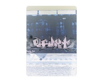 Placa de metal com grafite de vagão de trem | Decoração de parede de arte urbana
