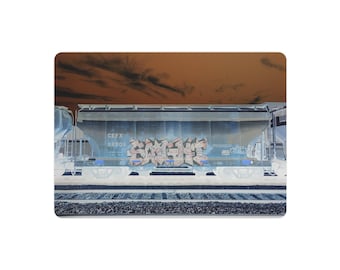 Placa de metal com grafite de vagão de trem | Arte urbana para decoração de casa