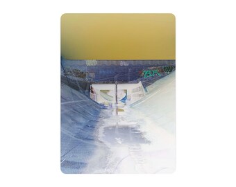 Placa de metal com foto de pista de skate invertida | Decoração de parede com grafite urbano