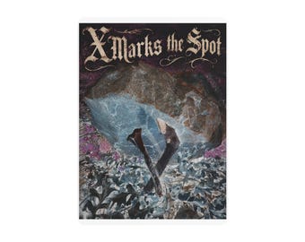 Placa de metal "X marca o local" | Arte de mapa pirata para tesouro