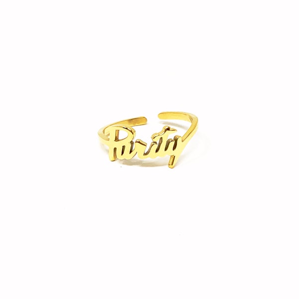 Purity Ring 14k Gold Plated Word