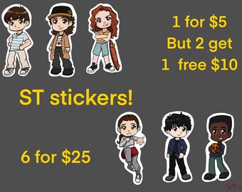 ST Mix and Match Stickers 80s horror retro show