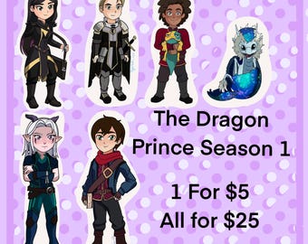 Pegatinas de la temporada 1 de El Príncipe Dragón