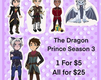 Pegatinas de la temporada 3 del Príncipe Dragón