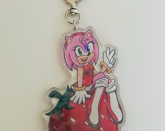 Amy Rose Strawberry Keychain