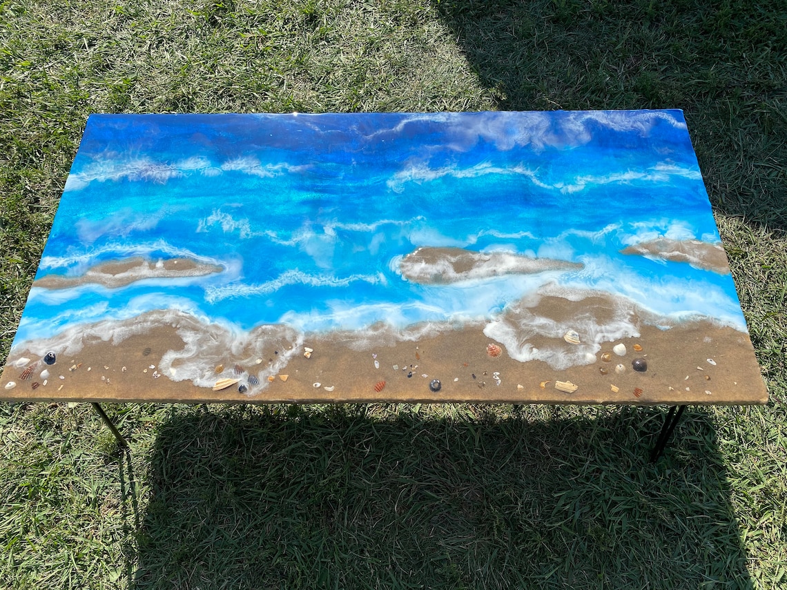 Ocean Themed Nautical Epoxy Table Etsy