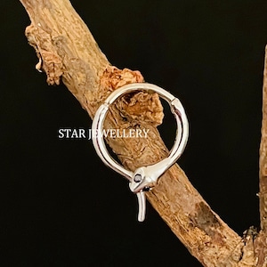 Sterling Silver Snake Septum Clicker: Black Diamond Eyes Daith Piercing