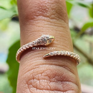 Diamond Snake Ring, Snake Ring, Serpent Ring, Reptile Ring, Reptile Jewelry, Diamond Snake, Gold Snake, Snake Gift, Valentine Gift