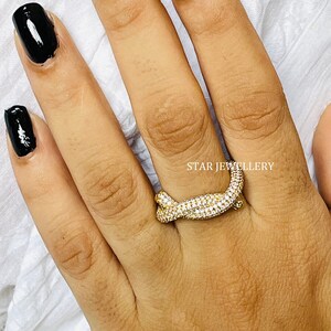 14K Solid Gold Pave Set Twist Diamond Ring, Natural Diamond Matching Twist Wedding Band Ring with her. Anniversary Gift, Graduation Gift