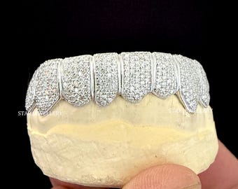 VVS Moissanite Grillz: 925 Sterling Silver, 10K Gold Plated