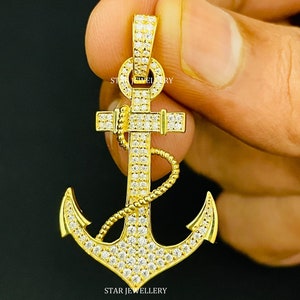 18K Yellow Gold Anchor Pendant/Charm