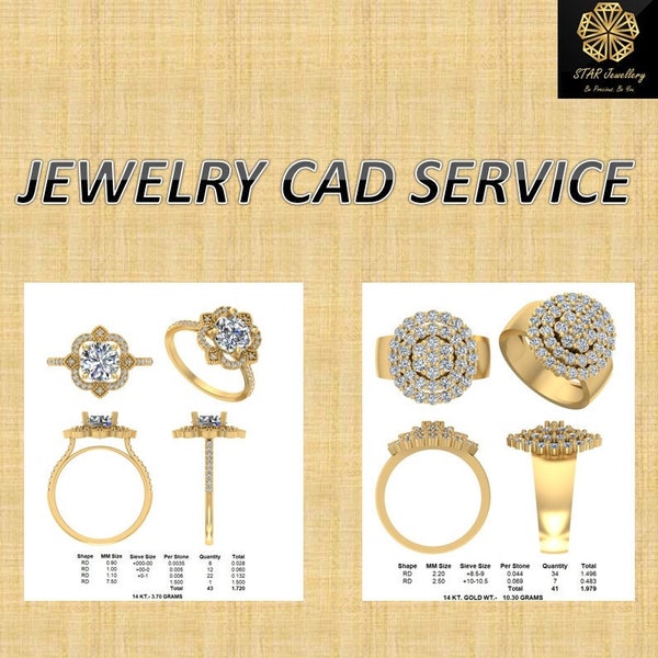 Jewelry CAD Service - 3D Jewelry Design Service, CAD Model of Your Jewelry, Custom Design of Your Jewelry