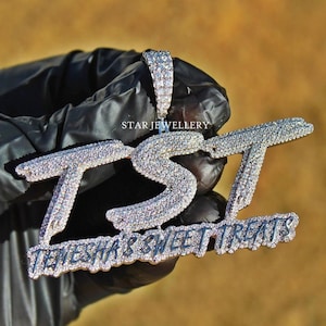Custom Moissanite Letter Pendant: Gold Plated Iced Name, Hip Hop Style