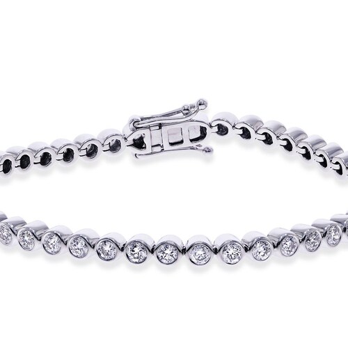 Real Diamonds Tennis Bracelet Solid 14K/18K Gold Delicate - Etsy